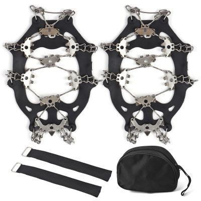 losipoka Hiking Crampons 32 Spikes Traction Cleats 32-Tooth Ice Claw Stainless Steel -Slip Shoe Cover Snow -Slip Device -Slip Chain