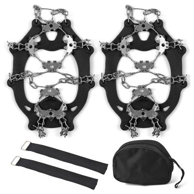 losipoka Stainless Steel Shoe Covers Antiskid Shoes Hiking Crampons 24 Spikes Snow Shoes 24 Spikes Traction Cleats Climbing Crampons 201 Stainless Steel 24 Ice Claw Snow -Slip Shoe Cover