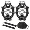 losipoka Stainless Steel Shoe Covers Antiskid Shoes Hiking Crampons 24 Spikes Snow Shoes 24 Spikes Traction Cleats Climbing Crampons 201 Stainless Steel 24 Ice Claw Snow -Slip Shoe Cover view 1
