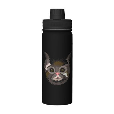 SIYTUAU Quirky Cat Water Bottle 18 Oz Stainless Steel Water Bottles Leak Proof Outdoor Sports Insulated Water Bottle Funny Bottle Water