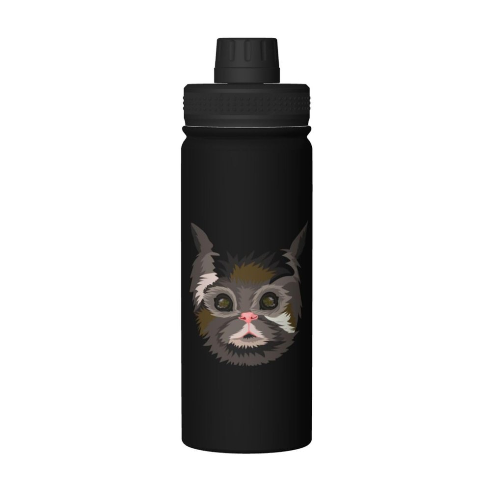 SIYTUAU Quirky Cat Water Bottle 18 Oz Stainless Steel Water Bottles Leak Proof Outdoor Sports Insulated Water Bottle Funny Bottle Water
