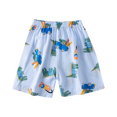 Little Boys Swim Trunks UPF 50+ Toddler Beach Shorts Swimsuit Kids Boys Cartoon Pull On Quick (Light Blue, 4-5 Years)