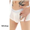 Feelonger Men's Fly Pouch Boxer briefs Front Open Bulge Underwear Sweet absorbing Separated Pouch Trunks (US, Alpha, XX-Large, Regular, Regular, Gentleman White) view 2