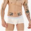 Feelonger Men's Fly Pouch Boxer briefs Front Open Bulge Underwear Sweet absorbing Separated Pouch Trunks (US, Alpha, XX-Large, Regular, Regular, Gentleman White) view 3