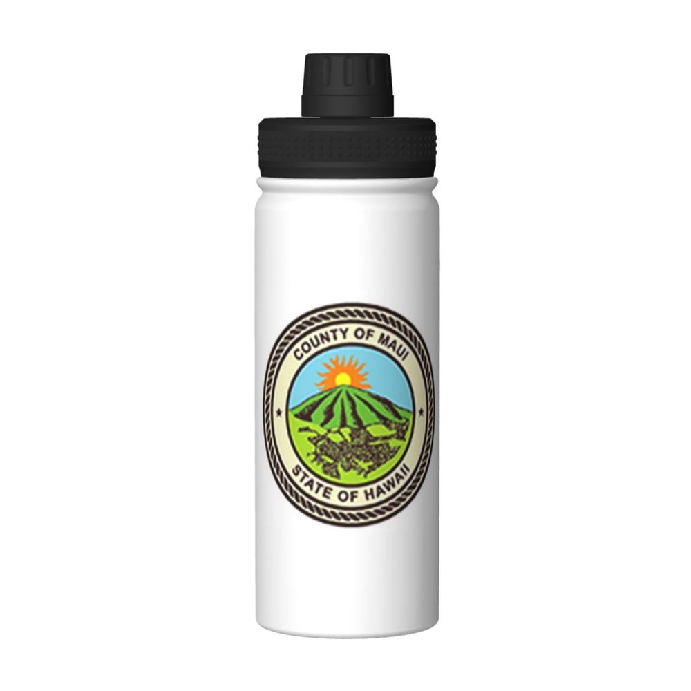 SIYTUAU Maui County Hi Seal Water Bottle 18 Oz Stainless Steel Water Bottles Leak Proof Outdoor Sports Insulated Water Bottle Funny Bottle Water