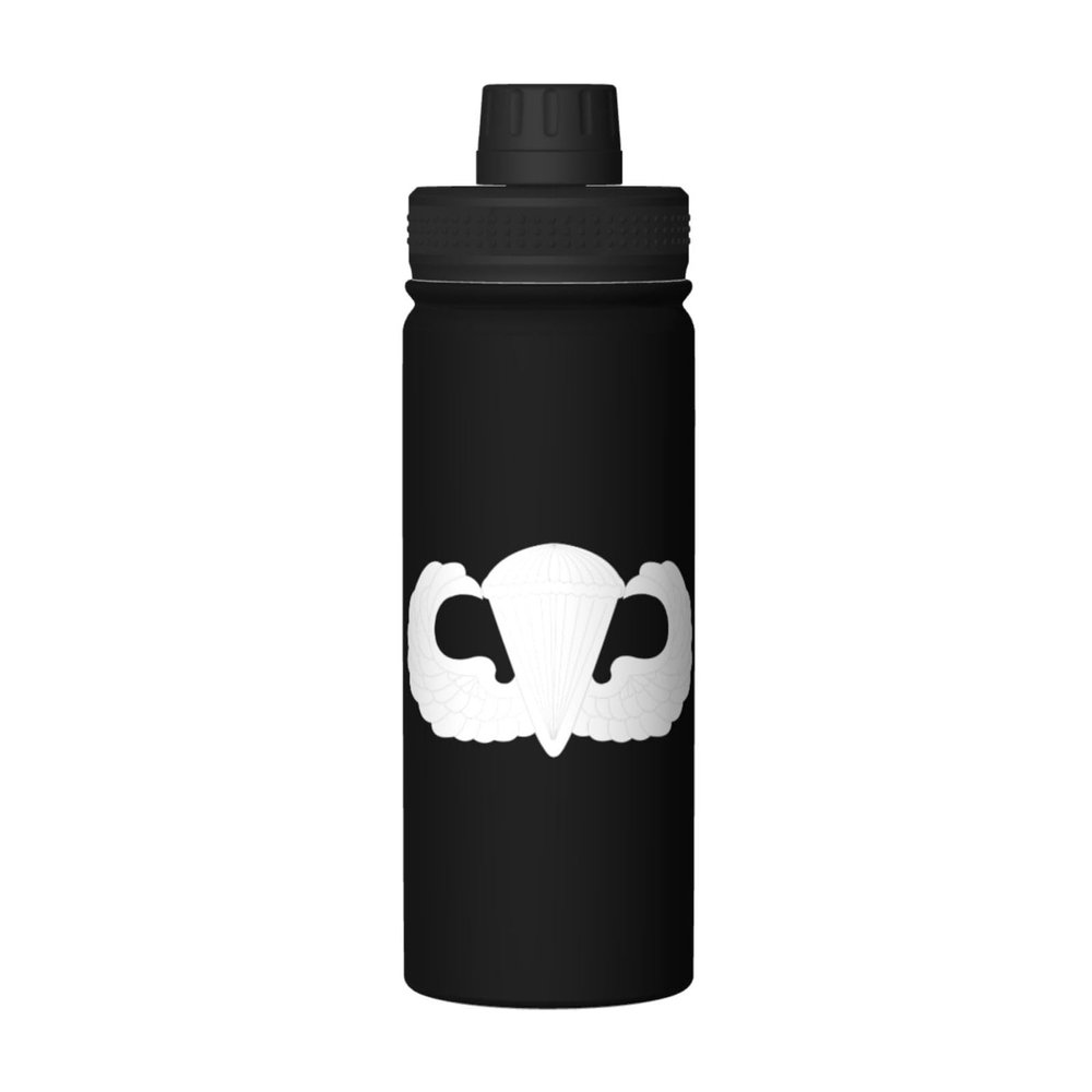 SIYTUAU United States Air Force Parachutist Badge Water Bottle 18 Oz Stainless Steel Water Bottles Leak Proof Outdoor Sports Insulated Water Bottle Funny Bottle Water