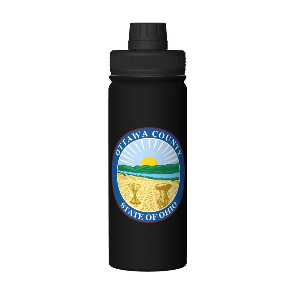 SIYTUAU Seal Of Ottawa County Ohio Water Bottle 18 Oz Stainless Steel Water Bottles Leak Proof Outdoor Sports Insulated Water Bottle Funny Bottle Water