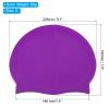 PATIKIL Silicone Swim Cap, 2 Pcs Waterproof Swimming Hat Non-Slip Adult Swimming Cap for Women and Men Swim Training Racing, Purple view 2