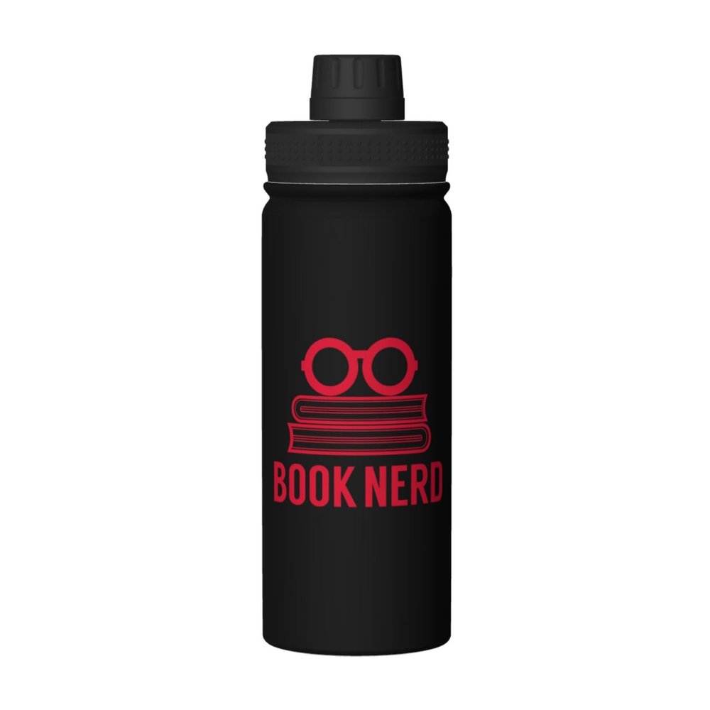 SIYTUAU Book Nerd Water Bottle 18 Oz Stainless Steel Water Bottles Leak Proof Outdoor Sports Insulated Water Bottle Funny Bottle Water