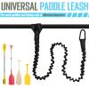 Apeso 2 Pack Kayak Paddle Leash, Paddle Board Leash Fishing Lanyard Tool Tether with Carabiner Kayaking Accessories for Canoe Boat Inflatable Paddle Board (Black) view 3