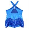 ACSUSS Kids Girls Latin Ballroom Dance Dress Metallic Sequins Tassel Skirt Leotard Modern Jazz Tap Costume Dancewear Blue 10 Years view 4