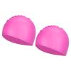 PATIKIL Silicone Swim Cap, 2 Pcs Waterproof Swimming Hat Non-Slip Adult Swimming Caps for Women and Men Swim Training Racing, Pink view 1