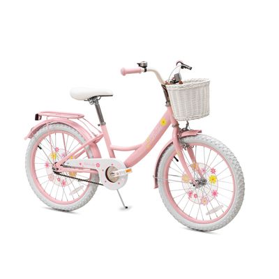 Bixike Girls Bike with Basket for Toddlers and Kids Aged 3-14 Years Old, 12 14 16 18 Inch with Training Wheels & Doll Seat, 20 Inch with Kickstand & Rear Rack, Princess Style Bicycle for Gift.