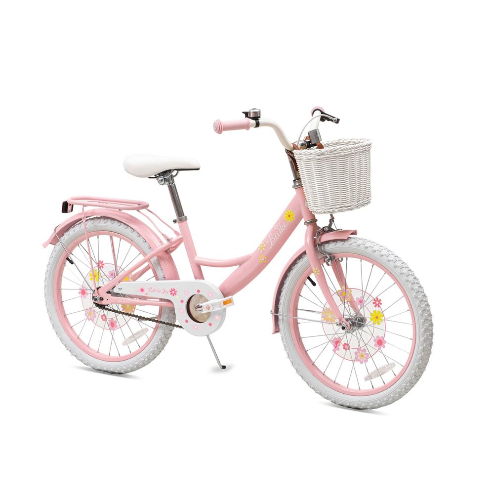 Bixike Girls Bike with Basket for Toddlers and Kids Aged 3-14 Years Old, 12 14 16 18 Inch with Training Wheels & Doll Seat, 20 Inch with Kickstand & Rear Rack, Princess Style Bicycle for Gift.