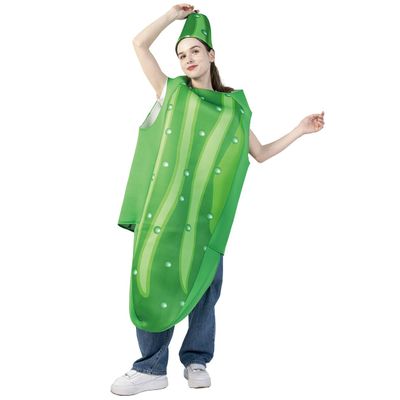 DSplay Unisex Adult Pickle Costume Halloween Green Cucumber Outfits