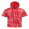 AIRNINE Men's Bandana Print Baseball Jersey Button Down Shirts (S to 5XL) (Bandana Red_J64, 5X-Large) view 1
