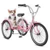 Barbella 20/24/26 inch Adult Tricycle 7 Speed 3 Wheel Bike Adult Trikes, Three-Wheeled Bicycles Cruise Trike with Basket for Seniors, Women, Men for Recreation Shopping, Light Pink view 1