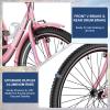 Barbella 20/24/26 inch Adult Tricycle 7 Speed 3 Wheel Bike Adult Trikes, Three-Wheeled Bicycles Cruise Trike with Basket for Seniors, Women, Men for Recreation Shopping, Light Pink view 4