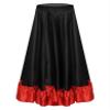Eandarui Kids Girls Spanish Bull Dance Skirts Flamenco Performance Costume Big Swing Folkloric Mexican Dancewear Black A 9-10 Years view 2