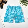 NineFit Basics Toddler Boys Pull on Swim Trunks Cute Print Elastic Waist Swim Shorts Little Boys Bathing Suit (Blue, 9-10 Years) view 2