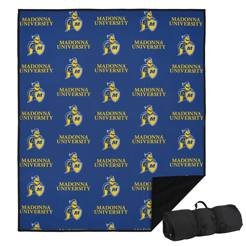 LOGOVISION Madonna University Picnic Outdoor Blanket, 50"x60" Logo Pattern, Foldable Blanket for Picnic, Beach, Camping, Park, Tailgate