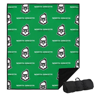 LOGOVISION University of North Dakota Picnic Outdoor Blanket, 50"x60" Logo Pattern, Foldable Blanket for Picnic, Beach, Camping, Park, Tailgate