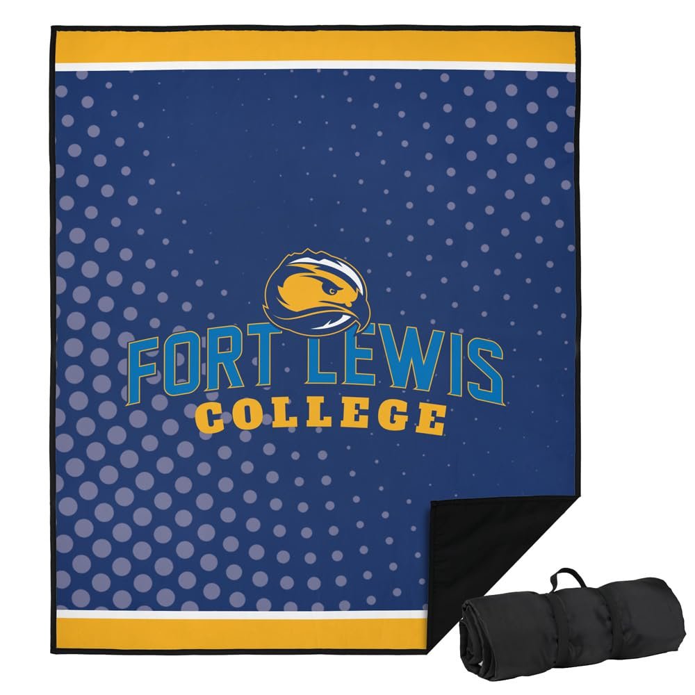 LOGOVISION Fort Lewis College Picnic Outdoor Blanket, 50"x60" Logo Dots, Foldable Blanket for Picnic, Beach, Camping, Park, Tailgate