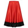Eandarui Kids Girls Spanish Bull Dance Skirts Flamenco Performance Costume Big Swing Folkloric Mexican Dancewear Red A 3-4 Years view 3