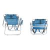 32 inch Short Beach Chair with Lay Flat Option Reclining Backpack Camping Sports Event Chair for Sunbathing, Fishing with Cup Pouches 220lbs Capacity Lightweight Aluminum Frame Oxford Fabric Blue view 3