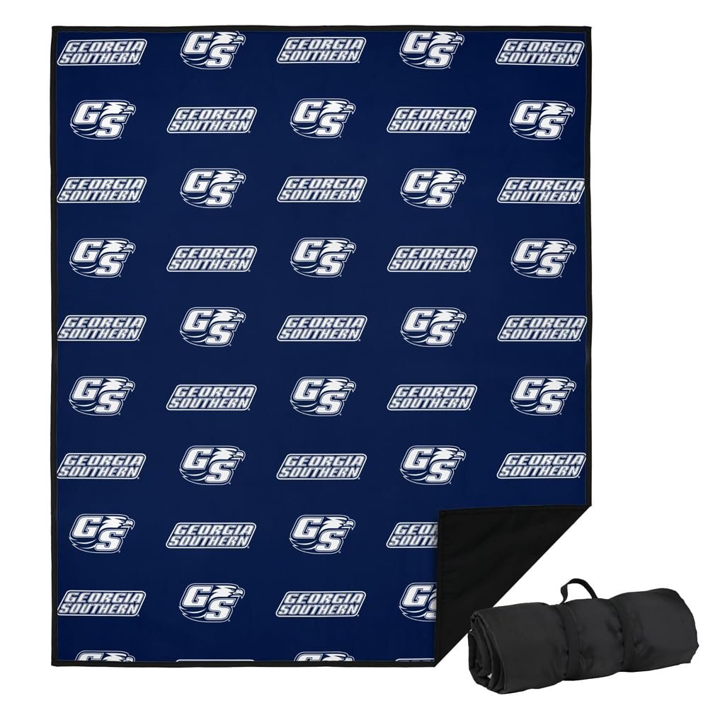 LOGOVISION Georgia Southern University Picnic Outdoor Blanket, 50"x60" Logo Pattern, Foldable Blanket for Picnic, Beach, Camping, Park, Tailgate