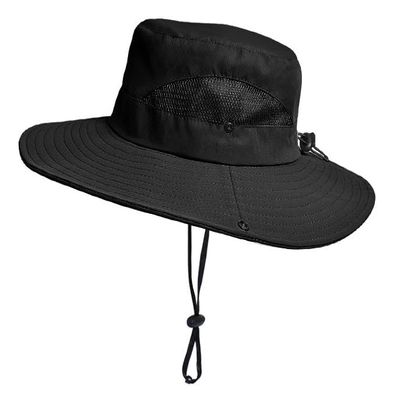 Outdoor Sun Hat Bucket Hats for Women Sun Protection Mesh Quick-Dry Cap UPF 50+ (Adjustable Size) Black