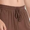 JEsilunmaMY Men's Solid Color Casual Harem Pants Elastic Waist Drawstring Cotton Linen Trousers Loose Casual Beach Yoga Pants (Dark Brown,4X-Large) view 3