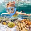 2 Sets Snorkeling Gear for Kids, Kids Snorkel Set for Ages 6-14, Dry Top Snorkel Mask Set for Youth Boys Girls Junior, Tempered Glass Diving Swimming Mask Goggles view 2