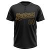 Customize Black Old Gold Baseball Jerseys Solid Color Softball Jerseys Personalized Lightweight 2-Button Baseball Tee Shirts Short Sleeve Team Uniform Stitched Name Number Logo Unisex Youth Kids view 2