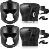 Kanayu 14 Pcs Boxing Gloves and Headgear Set for Beginners Youth 16 Ounce Boxing Gloves Headgear Helmet Hand Wraps Mouth Guards Equipment for Beginners Training Equipment Gifts(Black) view 1