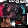 Kanayu 14 Pcs Boxing Gloves and Headgear Set for Beginners Youth 16 Ounce Boxing Gloves Headgear Helmet Hand Wraps Mouth Guards Equipment for Beginners Training Equipment Gifts(Black) view 4