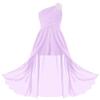 FEESHOW Youth Big Girls Halter Chiffon Pleated Maxi Romper Dress Wedding Party Evening Dance Prom Long Gowns Lavender_c 14 Years view 1