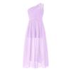FEESHOW Youth Big Girls Halter Chiffon Pleated Maxi Romper Dress Wedding Party Evening Dance Prom Long Gowns Lavender_c 14 Years view 2