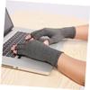 BUTIFULSIC Compression Gloves for Women Men Half Finger Gloves for Arthritis Sports Training Knitting Typing Gardening Grey view 2