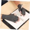 BUTIFULSIC Compression Gloves for Women Men Half Finger Gloves for Arthritis Sports Training Knitting Typing Gardening Grey view 4