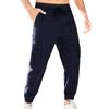 JEsilunmaMY Men's Outdoor Cargo Joggers Pants Side Pockets Elastic Waist Drawstring Sweatpants Workout Athletic Lounge Pants (Dark Blue,3X-Large)