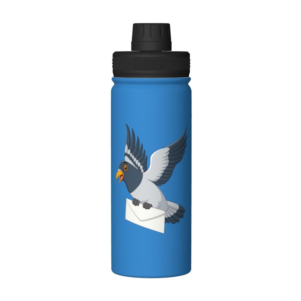 SIYTUAU Cute Pigeon Water Bottle 18 Oz Stainless Steel Water Bottles Leak Proof Outdoor Sports Insulated Water Bottle Funny Bottle Water