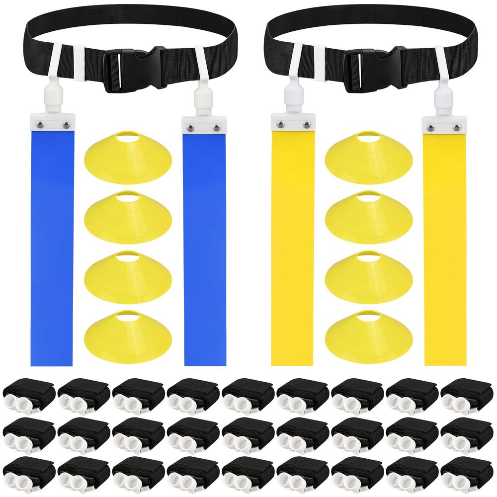 DkOvn Flag Football Belt, 28pcs Adjustable Flag Football Belt with Belt and Flags, for Youths, Adults