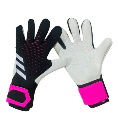 CarXs Soccer Goalkeeper Gloves Goalie Training Gloves Strong Grip Anti-Slip and Breathable for Adults and Children (Red Black,10)