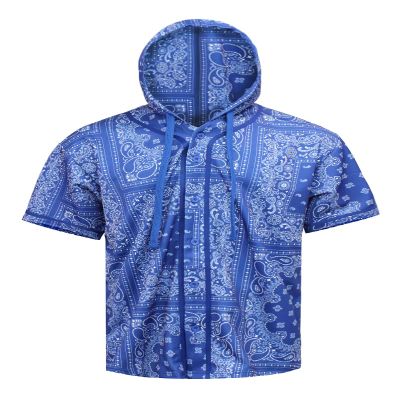 AIRNINE Men's Bandana Print Baseball Jersey Button Down Shirts (S to 5XL) (Bandana Blue_J64, Medium)