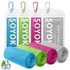 4 Packs Cooling Towel, 40" x 12" Microfiber Cooling Towels for Neck and Face, Soft Breathable Gym Towel for Working Out with Waterproof Bag & Carabiner, Sweat Towels for Running, Yoga, Travel, Climb view 1