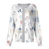 Printed Scrub Jackets for Woman Print Long Sleeve Plus Size Womens Scrubs for Women Nursing Jacket with Pockets White M view 2