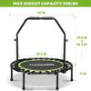 ONETWOFIT Foldable Rebounder Trampoline for Adults, 40/42/45 Mini Fitness Trampoline W/Adjustable Foam Handle Bungees, Quiet Exercise Trampoline for Personal Indoor Workout (40IN-with Handle) view 2