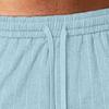 JEsilunmaMY Men's Stripe Cotton Linen Pants Drawstring Elastic Waist Beach Yoga Trousers Summer Straight Leg Casual Pants (Light Blue,Large) view 2
