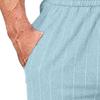 JEsilunmaMY Men's Stripe Cotton Linen Pants Drawstring Elastic Waist Beach Yoga Trousers Summer Straight Leg Casual Pants (Light Blue,Large) view 3